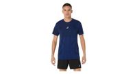 maillot asics road de manga corta sin costuras azul hombre