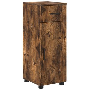 Gabinete De Baño Roble Ahumado 30 X 35 X 80 Cm Vidaxl