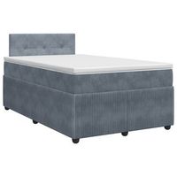 cama tapizada 190x120x1005 cm terciopelo - gris