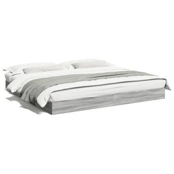 Estructura De Cama Madera De Ingeniería Gris Sonoma 180x200 Cm