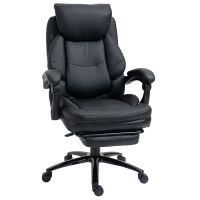 vinsetto silla de oficina ergonomica con reposapies negra