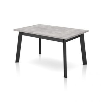 Mesa de comedor fija y robusta 141x90 cm melamina cemento negro