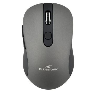 Ratón Bluestork M-WL-OFF60 Inalámbrico 1600 DPI Negro Gris 6 Botones
