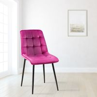 silla de comedor con reposapies en terciopelo lila