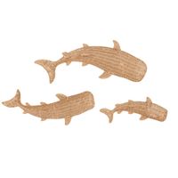 decoraciones de pared de tiburones de papel trenzado x3 47x99 cm