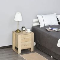mesita de noche de melamina de madera homcom 48x39x54 cm-roble