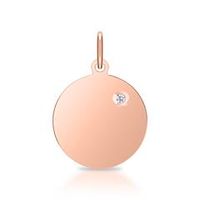 colgante grabado plata 925 chapado en oro rosa con diamante