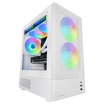 Mars Gaming Mc-onyx Caja Gaming Microatx Mesh Metálico 3x Ventiladores Argb Doble Cámara Blanco