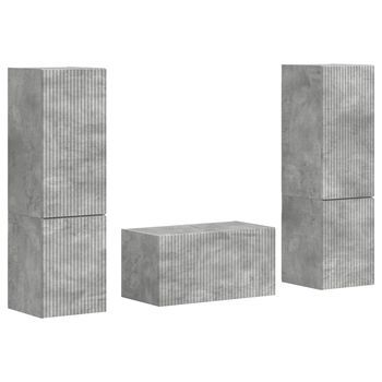 Conjunto De Mueble De Tv 5 Uds | Mueble De Salón | Gabinete De Tv Gris Concreto