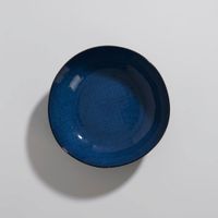 plato hondo de ceramica azul