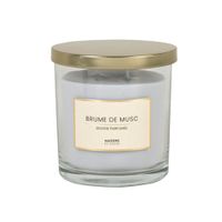vela perfumada gris en tarro de vidrio 10x11 cm