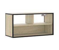 mueble tv madera ingenieria y metal roble sonoma 80x31x395 cm