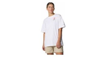 Camiseta columbia women s oversized rolling bend white graphic