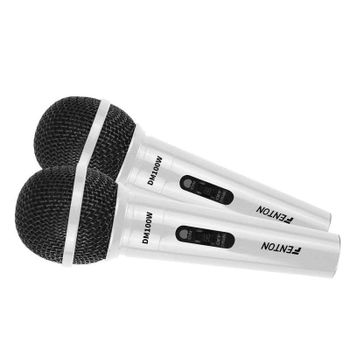 Micrófono Fenton DM100W dinámico con cable desmontable para karaoke
