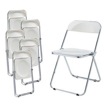 Set De 6 Sillas Plegables Pornainen 74x46x47cm Blanco [en.casa]