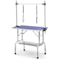 mesa de peluqueria - cuidado de mascotas - acero inoxidable - azul 117x61x76cm