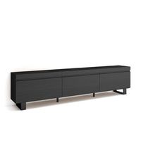 mueble tv television muebles de salon almacenaje 240x57x35 cm diseno industrial estilo moderno negro