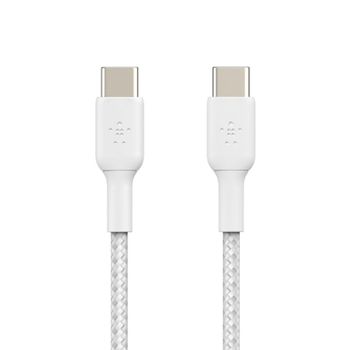 Belkin Boost Charge Cable Trenzado USB-C a USB-C Carga Rápida 1m Blanco