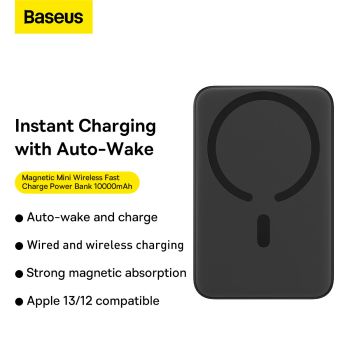 Baseus 20W 10000mAh Mini Banco de Energía de Carga Inalámbrica Magnética Rápida para iPhone 13 Pro Max para Samsung Gala