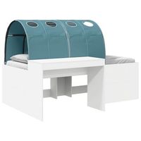 cama con tunel 4 uds blanco y azul claro madera de ingenieria vidaxl
