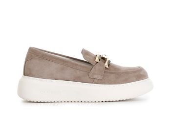 mocasín de mujer en ante con bocado y suela cupsole taupe 38