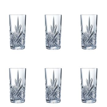 6 vasos de base alta 28 cl vidrio de alta transparencia transparente