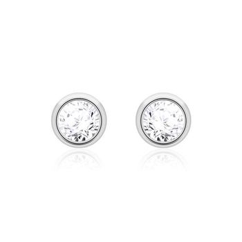 Pendientes de mujer con diamantes en oro blanco de 14 quilates