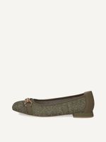caprice ballerina green made of leather and synthetic with trapeze heel size 36