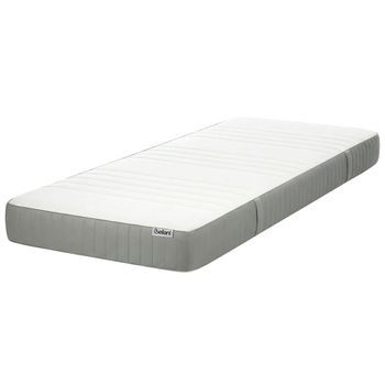 Colchón De Espuma Visco Gel Medio Con Funda Extraíble De Poliéster Con Cremallera Blanco Y Gris 90 X 200 Cm Happiness