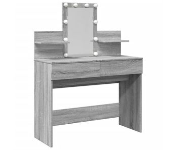 Tocador - tocador de maquillaje - mesa de tocador con luces led color gris sonoma 100x40x130 cm