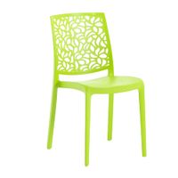 conjunto de 6 sillas de resina para interior o exterior verde lima
