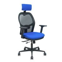 silla jorquera traslack malla negra asiento bali azul brazos 2d cabecero regulable