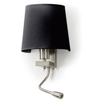 exo lighting - aplique de pared firenze 2x on-off e27 60wled smd 3w 240lm cri80 3000k niquel satinado negro