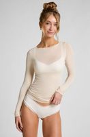 hunkemoller camiseta super suave de cashmere con escote barco blanco