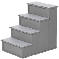 pawhut escalera para mascotas escalones para perros gatos con acolchados desmontables carga 30 kg 40x59x542 cm gris   aosom espana