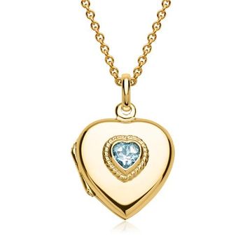 Cadena con medallón corazón piedra azul grabable