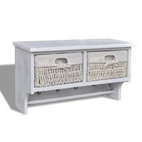 estante de pared de madera de paulownia blanco 60x235x33 cm vidaxl