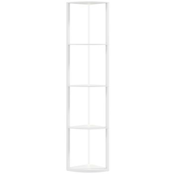 HOMCOM Lámpara de Pie LED Regulable con 5 Niveles y Estantería Cambio de Color RGB Control Remoto Blanco   Aosom España