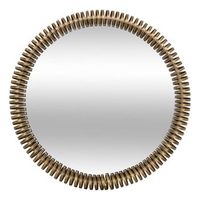 espejo redondo  90 cm de diametro dorado metalizado - atmosphera createur dinterieur