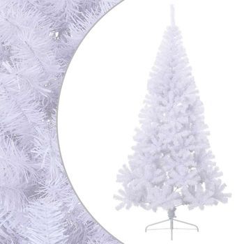 Medio Árbol De Navidad Artificial Con Soporte Pvc Blanco 180 Cm Vidaxl