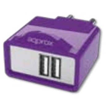 CARGADOR DE PARED APPROX 2USB 2.1A PURPURA