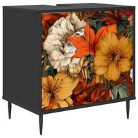 mueble de cuarto de bano gennep roble negro 60 x 40 x 61 cm vidaxl