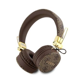 Auriculares Guess inalámbricos Bluetooth de diadema diseño clásico marrón