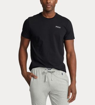 Polo Ralph Lauren para hombre. 714931650006 Camiseta de dormir de punto de algodón negro (S), Homewear, Manga corta, Sostenible