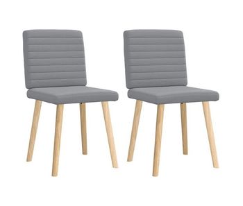 Vidaxl sillas de comedor giratorias 2 unidades tela gris claro