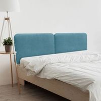 dhome cabecero tapizado liso redondeado tela para pared acusticos cabeceros absorbentes cabezal cama dormitorio turquesa 160 cm dual