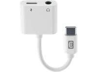 adaptador usb-c - cellularline sound charge conexion simultanea puerto de 35 mm cable 10 cm blanco