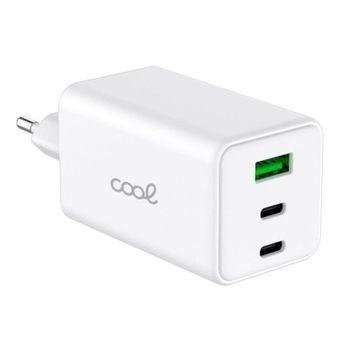 Cargador de red COOL GaN 100W 3 puertos 2x USB-C + 1x USB carga ultrarrápida