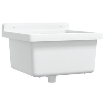 Fregadero Lavabo De Pared Resina Blanco 40x40x24 Cm