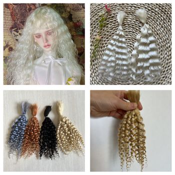 Últimas muchos colores Culry blanco muñecas Reborn Mohair negro marrón colores DIY muñeca BJD muñeca Reborn pelucas de pelo Accesorios